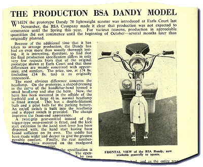 BSA Dandy production model
