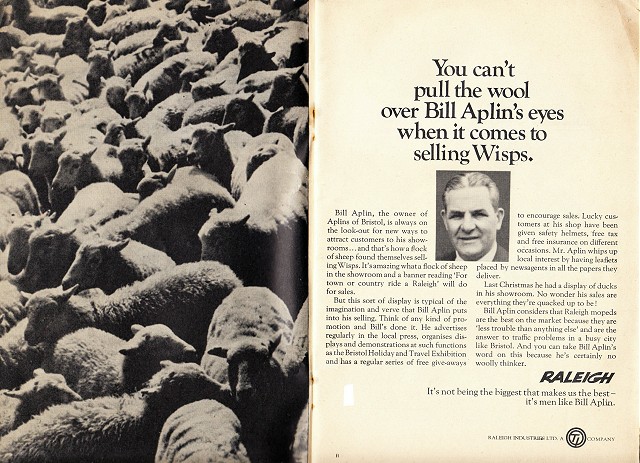 Aplins in 1968 Raleigh advert