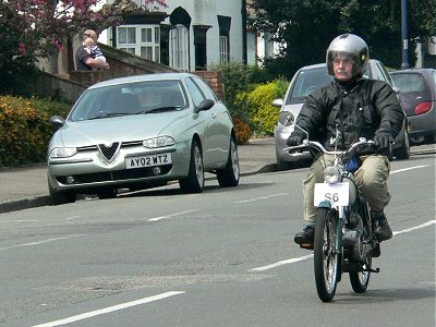 Dave Evans on the Puch