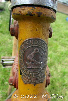 New Hudson T2 tandem head badge at Whitby Traction Engine Rally