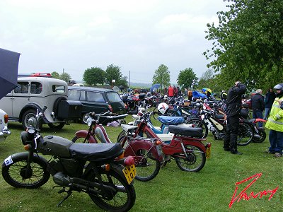 Bikes lined up at the rally