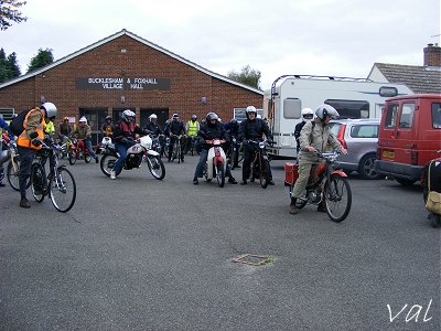 The bikes, ready to leave