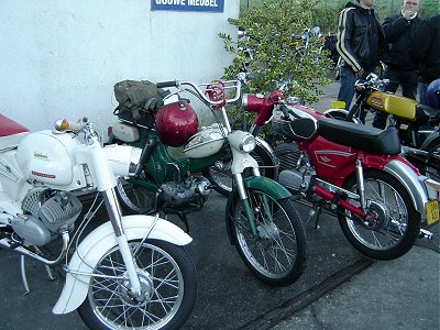 A Puch between two Zündapps