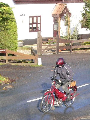 Rudge autocycle on the road