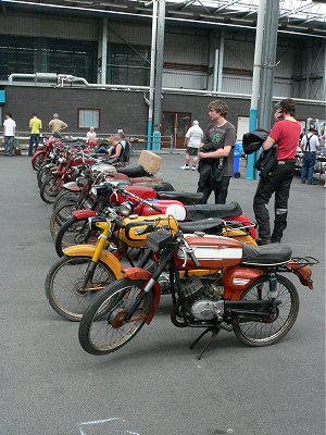 A line of Italian bikes