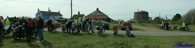 All the bikes parked at Shingle Street