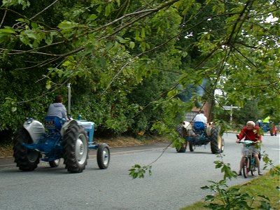 The tractors leave on their run