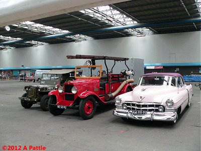 Jeep, fire engine and car