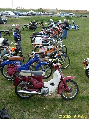 Mopeds parked outside the Ferry Boat Inn