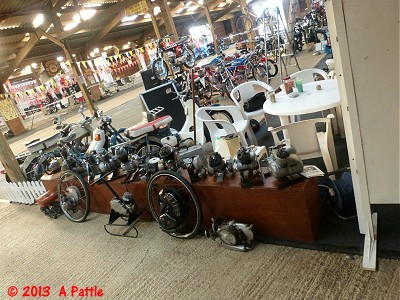 The engine display at the side of the stand