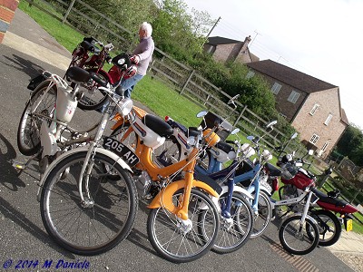 Some of the bikes at Yelden Village Hall