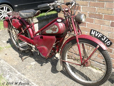 James autocycle at Lord Thurlow Village Hall