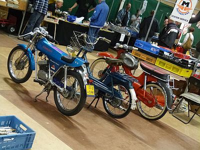 An assortment of mopeds at Heerhugowaard moped jumble