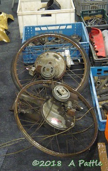 A pair of BSA Winged Wheels at Central Classics, Houten