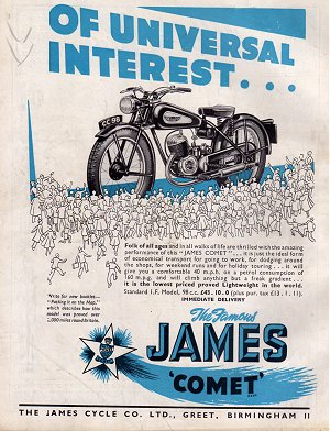 James advert from December 1949