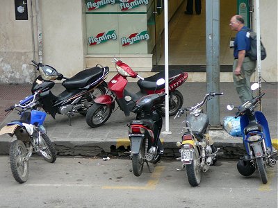 Mopeds on the streets of Salta