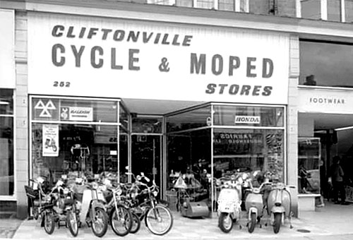 Cliftonville Cycle & Moped Shop in 1969