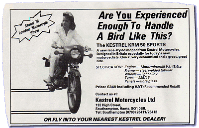 Kestrel advert in ‘Motorcycle Mechanics’