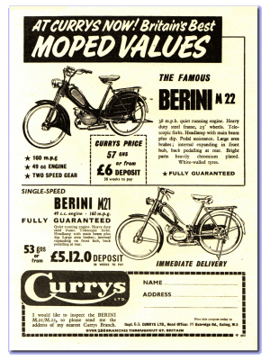 Curry’s advert for Berini