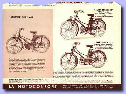Motoconfort AU31, AU32 & AU33 leaflet
