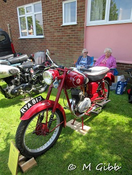 James motor cycle at Sweffling Bygones Museum Open Day