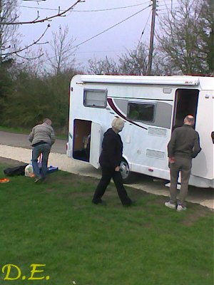 Tony's mobile home with moped compartment