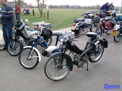 Riders and machines gathering at Duloe