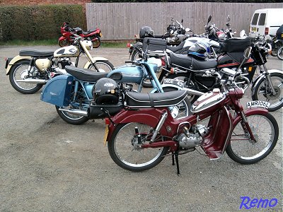 The bikes parked at the pub stop