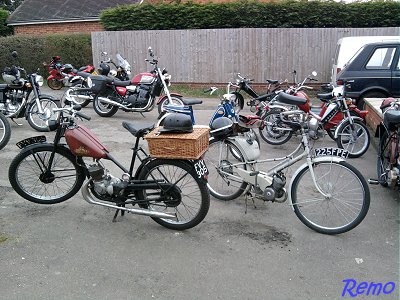 The bikes parked at the pub stop