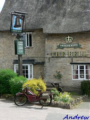 James autocycle outside The Bell