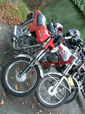 A pair of Gilera sports mopeds