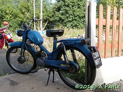 Blue moped: Kerry Capitano
