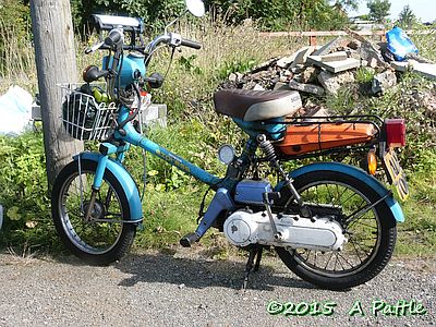 Blue moped: Honda Express